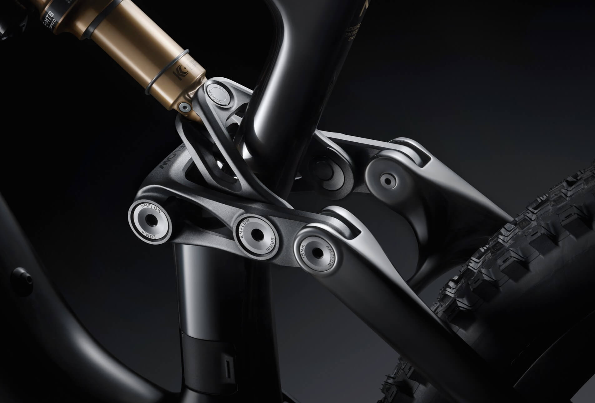Detail van de FOX-achtervering van Amflow PL