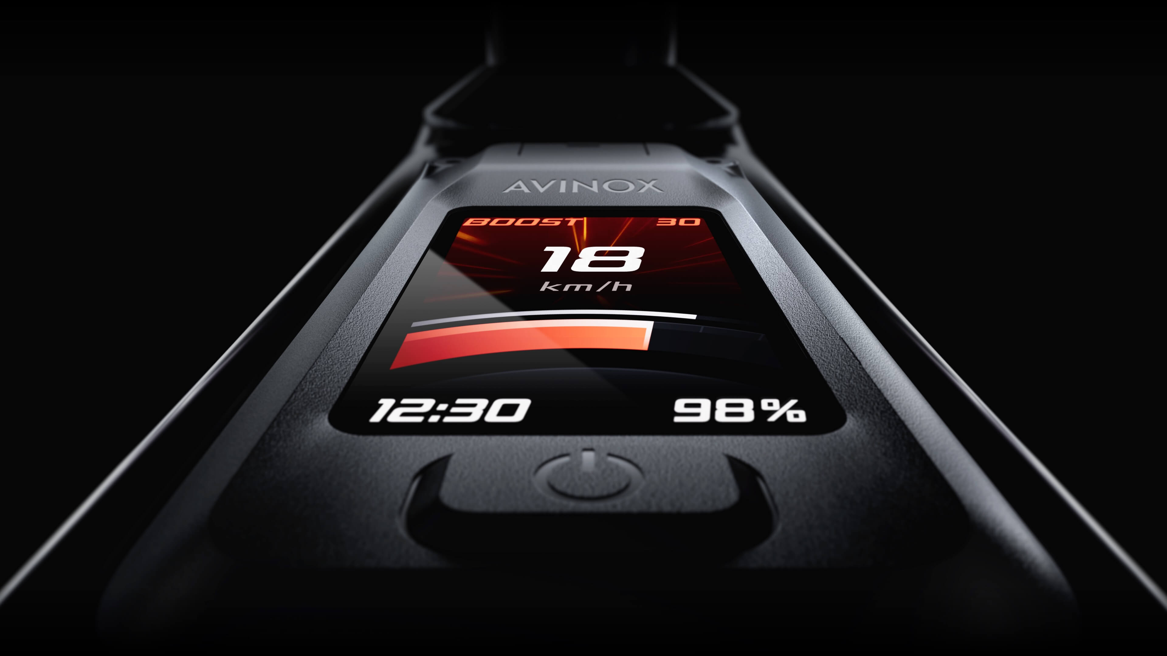 Avinox geïntegreerd OLED-display op Amflow PL